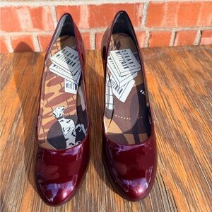 Stuart Weitzman Dark Red Patent Heels, Size 9 Narrow